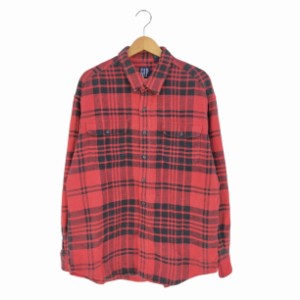 Gap(ギャップ) OLD オールド デカタグ ネルチェックシャツ メンズ import：XL 【中古】【ブランド古着バズストア】