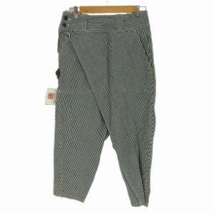 I.S. ISSEY MIYAKE(アイエスイッセイミヤケ) 80-90S ヒッコリー 変形 サイドジップ ワークパンツ レディース  9【中古】【ブランド古着バ