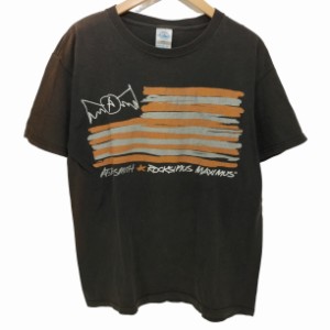 USED古着(ユーズドフルギ) ROCKSIMUS MAXIMUS USA製 前面プリント クルーネックTシャツ バンドTシャツ メンズ import：M 【中古】【ブラ