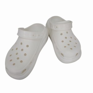 crocs(クロックス) CLASSIC CRUSH CLOG WHITE/BLANC クラッシュ クロッグ 厚底サンダル レディース JPN：24 【中古】【ブランド古着バズ