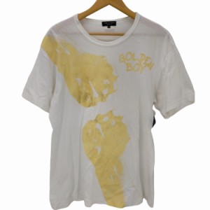 COMME des GARCONS HOMME PLUS(コムデギャルソンオムプリュス) GOLDEN BOY ラメプリント クルーネックTシャツ メンズ JPN：M 【中古】【