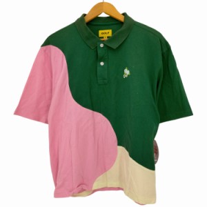 GOLF WANG(ゴルフワン) BLOCK PIQUE POLO ポロシャツ メンズ import：XL 【中古】【ブランド古着バズストア】