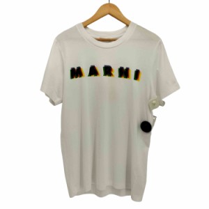 MARNI(マルニ) 23SS ホワイト3D MARNIプリント コットンTシャツ メンズ  46【中古】【ブランド古着バズストア】