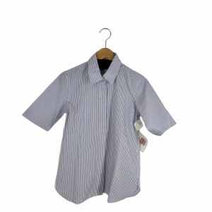 Makers Shirt 鎌倉(メーカーズシャツカマクラ) SMART CLOTH ストライプ柄 半袖 ボタンダウンシャツ レディース  11【中古】【ブランド古