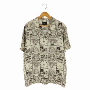 HUF(ハフ) DAY IN THE LIFE S/S WOVEN TOP 開襟オープンカラーレーヨンシャツ メンズ import：L 【中古】【ブランド古着バズストア】