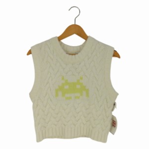 ZARA(ザラ) SPACE INVADERS JACQUARD VEST ジャガードニットベスト レディース import：M 【中古】【ブランド古着バズストア】