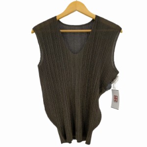 PLEATS PLEASE ISSEY MIYAKE(プリーツプリーズイッセイミヤケ) 05ss メッシュプリーツノースリーブカットソー レディース  3【中古】【ブ