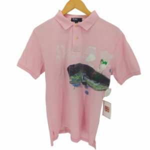 Polo by RALPH LAUREN(ポロバイラルフローレン) 90S クジラ ペイント 鹿の子 S/S ポロシャツ レディース  150【中古】【ブランド古着バズ