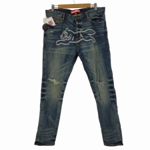 ICE CREAM(アイスクリーム) GLAZE JEAN ウォッシュ加工 クラッシュダメージ デニムパンツ RUNNING DOG DENIM メンズ  36【中古】【ブラン