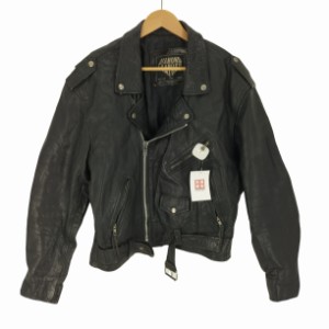 USED古着(ユーズドフルギ) {{DIAMOND LEATHER}} 裏地キルティング ダブル ライダースジャケット アメジャン メンズ EUR：46 【中古】【ブ