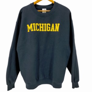 GILDAN(ギルダン) MICHIGAN カレッジプリント クルーネックスウェット メンズ import：L 【中古】【ブランド古着バズストア】