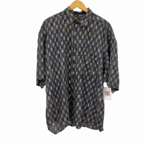 BRUNO(フルギ) 90S シルク100% S/S シャツ 総柄 メンズ JPN：L 【中古】【ブランド古着バズストア】