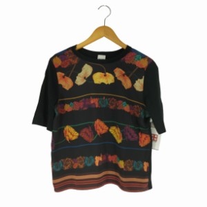 Paul Smith(ポールスミス) 異素材切替花柄 S/S Tシャツ レディース import：M 【中古】【ブランド古着バズストア】