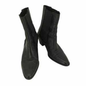 ZARA(ザラ) LEATHER HEELED ANKLE BOOTS サイドゴア レザー ヒール アンクルブーツ  レディース  40【中古】【ブランド古着バズストア】