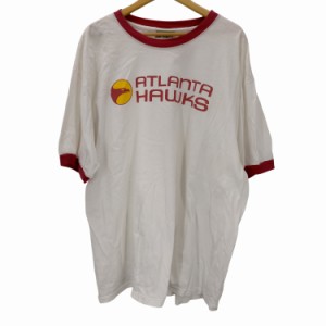 hardwood classics(ハードウッドクラシック) MAJESTICボディ USA製 NBA ATLANTA HAWKS トリムT リンガーTシャツ メンズ import：XXL 【中