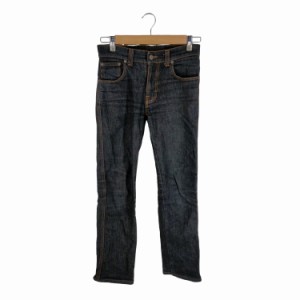 Nudie Jeans(ヌーディージーンズ) LOW SLIM レザーパッチ ドライブラックデニムパンツ メンズ  28/32【中古】【ブランド古着バズストア】