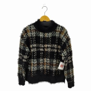 AZUL by moussy(アズールバイマウジー) BIG CHECK SHAGGY KNIT レディース  M【中古】【ブランド古着バズストア】