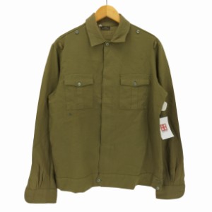 色カーキSALE/ 40年代 米軍実物 U.S.ARMY オフィサーシャツ 長袖シャツ ミリタリー エポレット カーキ (メンズ Lサイズ相当)   N5352