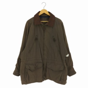 Timberland(ティンバーランド) 90s WEATHERGEAR 裏地メッシュ 襟レザー 八の字ジップ コットンナイロンジャケット メンズ import：M 【中