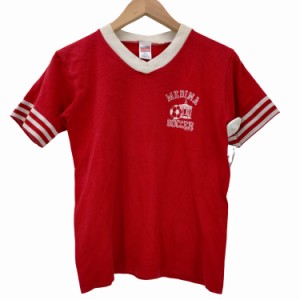 SOFFE SHIRTS(ソフェシャツ) USA製 MADINA SOCCER ナンバリング VネックTシャツ レディース  YOUTH LARGE【中古】【ブランド古着バズスト