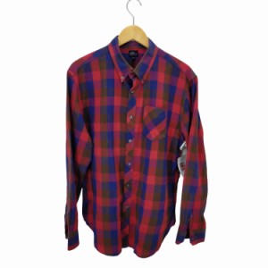 L.L.Bean(エルエルビーン) ブロックチェック L/S ボタンダウン シャツ インドコットン メンズ import：L 【中古】【ブランド古着バズスト