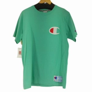 Champion(チャンピオン) ビッグロゴ Tシャツ - AQUA  メンズ JPN：L 【中古】【ブランド古着バズストア】