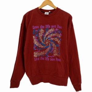 X-girl(エックスガール) LOVE LIFE LIVE CREW SWEAT クルーネックスウェット レディース  2【中古】【ブランド古着バズストア】