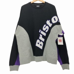 F.C.Real Bristol/ F.C.R.B.(エフシーレアルブリストル / エフシーアールビー) 2023AW BIG LOGO PANELED CREWNECK SWEAT メンズ JPN：L 