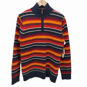 TOMMY HILFIGER(トミーヒルフィガー) ボトルネック マルチボーダーハーフジップニット メンズ import：S 【中古】【ブランド古着バズスト