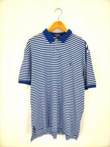 Polo by RALPH LAUREN(ポロバイラルフローレン) ワンポイントロゴ オーバーサイズボーダーポロシャツ メンズ import：XL 【中古】【ブラ