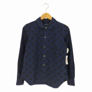 BLACK COMME des GARCONS(ブラックコムデギャルソン) AD2011 染色加工 丸襟 ドット柄 コットンシャツ レディース JPN：S 【中古】【ブラ