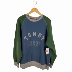 tommy jeans(トミージーンズ) ロゴ刺繍×プリント ラグランスウェット メンズ import：M 【中古】【ブランド古着バズストア】