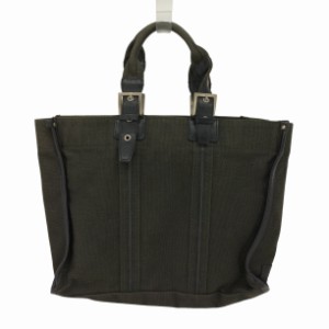 agnes b. VOYAGE(アニエスベーボヤージュ) レザーパイピング キャンバス トートバッグ レディース 表記無 【中古】【ブランド古着バズス