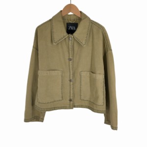 ZARA(ザラ) OVERSHIRT WITH TOPSTITCHING ステッチデザインジャケット レディース JPN：L 【中古】【ブランド古着バズストア】