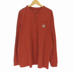 Carhartt(カーハート) Workwear Pocket Long Sleeve Henley  ポケット  L/S ヘンリーネック Tシャツ メンズ import：XL 【中古】【ブラン