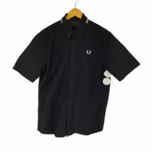 FRED PERRY(フレッドペリー) FLAT KNIT COLLAR SHIRT ニットカラー半袖シャツ メンズ import：M 【中古】【ブランド古着バズストア】