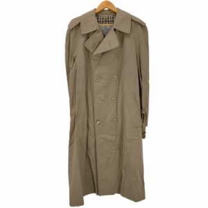 AQUASCUTUM(アクアスキュータム) MADE IN ENGLAND 裏地チェック柄 ロングトレンチコート メンズ 表記無 【中古】【ブランド古着バズスト