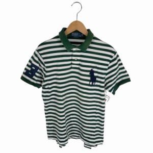 Polo by RALPH LAUREN(ポロバイラルフローレン) 90S ビッグポニー鹿の子ポロシャツ ボーダー柄 メンズ JPN：L 【中古】【ブランド古着バ