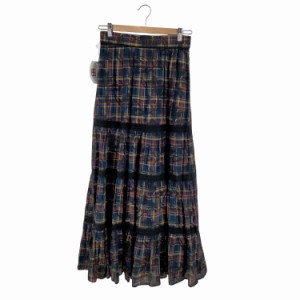 Sara Mallika(フルギ) CHECK FLOWER PRT SKIRT レディース JPN：M 【中古】【ブランド古着バズストア】