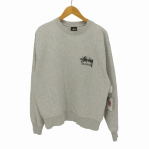 Stussy(ステューシー) LETTERMAN CREW クルーネック プリント スウェット メンズ import：M 【中古】【ブランド古着バズストア】