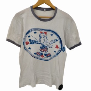 USED古着(ユーズドフルギ) spiro agnew 時計モチーフ プリント リンガーTシャツ メンズ import：L 【中古】【ブランド古着バズストア】