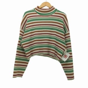 X-girl(エックスガール) STRIPED HIGH NECK KNIT TOP ニット レディース  ONE SIZE【中古】【ブランド古着バズストア】