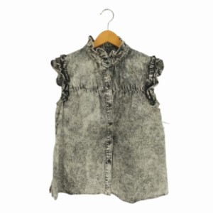 moussy(マウジー) DENIM RUFFLE BLOUSE デニムラッフルブラウス レディース FREE 【中古】【ブランド古着バズストア】