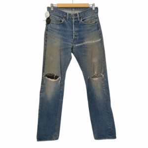 Levis(リーバイス) 60S~70S BIGE 501 ストレートデニムパンツ 赤耳 ボタン裏刻印6 縮小率8% バックポケットシングルステッチ メンズ 表記