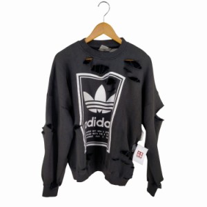 adidas(アディダス) 90s MADE IN CANADA BY/PAR PRIVASPORT 両面ラバーロゴプリント ダメージスウェット メンズ import：M 【中古】【ブ