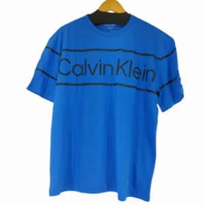 CALVIN KLEIN(カルバンクライン) RELAXED FIT フロントプリント S/S Tシャツ メンズ import：M 【中古】【ブランド古着バズストア】