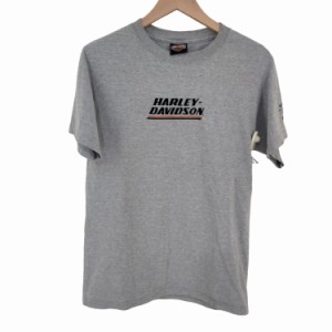 HARLEY-DAVIDSON(ハーレーダビッドソン) 袖 x フロントロゴ刺繍 霜降りTシャツ メンズ import：S 【中古】【ブランド古着バズストア】