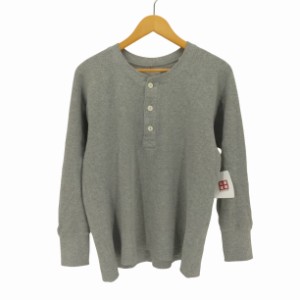 HOUSTON(ヒューストン) HEAVY THERMAL H/N L/S TEE ヘビーサーマルヘンリーネックロングスリーブTシャツ 猫目ボタン ヘンリーネック サー