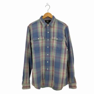 RRL RALPH LAUREN(ダブルアールエル ラルフローレン) 00s 三つ星タグ復刻 L/S FLANNNEL SHIRT チェックヘビーネルシャツ メンズ import：