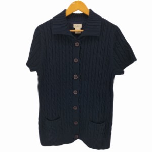 L.L.Bean(エルエルビーン) ケーブル ニット S/S ポロシャツ レディース import：XL 【中古】【ブランド古着バズストア】